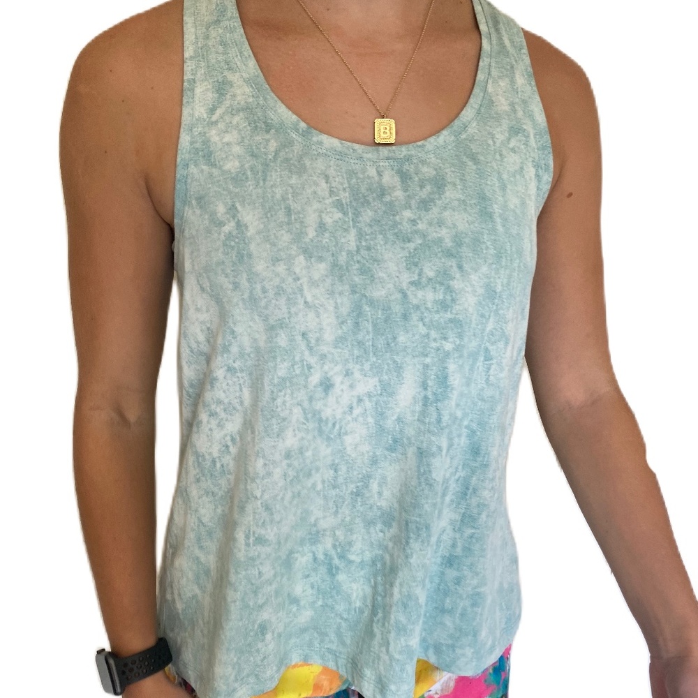 Gap designed and crafted tee flare tank blue white XS
